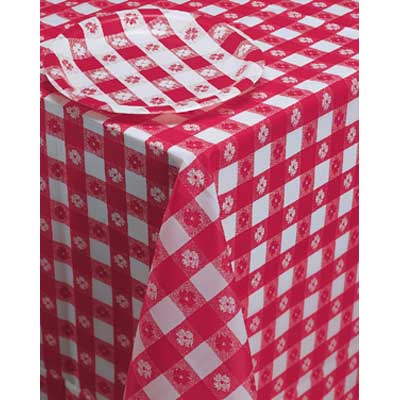 Plastic Tableroll Red Gingham