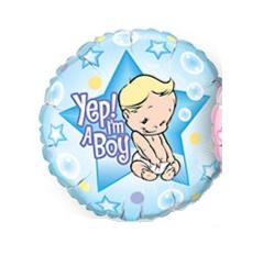 Yep! I'm A Boy Round Mylar Balloon