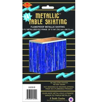 Metallic Fringe Table Skirting - Purple