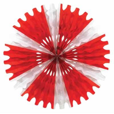 Red & White Tissue Fan