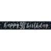 Glitz Black & Silver Happy 90th Birthday Foil Banner