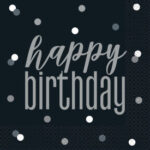 Black & Silver Birthday Napkins