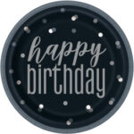 Black & Silver Birthday Plates