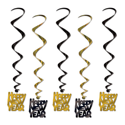 Black & Gold New Year Whirls