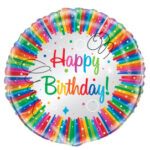 Rainbow Ribbons Birthday Balloon