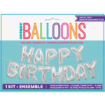 Happy Birthday Balloon Letter Kit - Silver