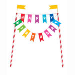 Rainbow Happy Birthday Bunting Cake Topper