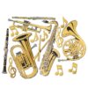 Gold Musical Instruments Cutouts